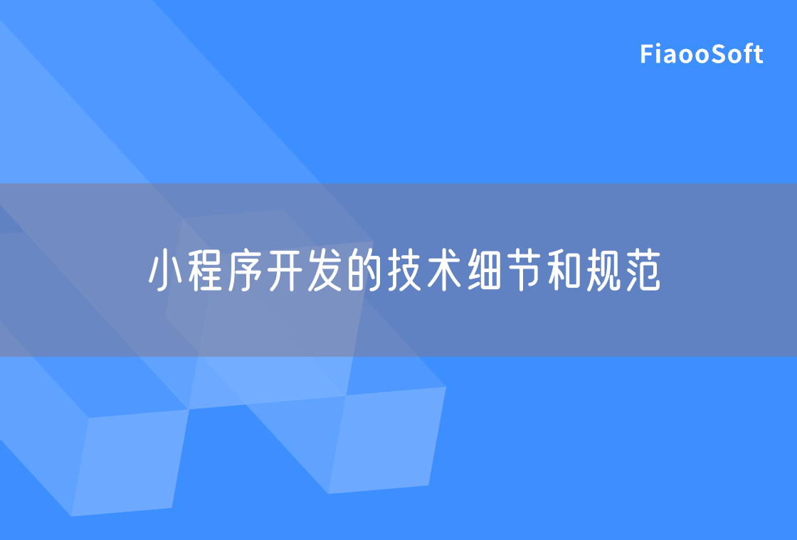 小程序开发的技术细节和规范