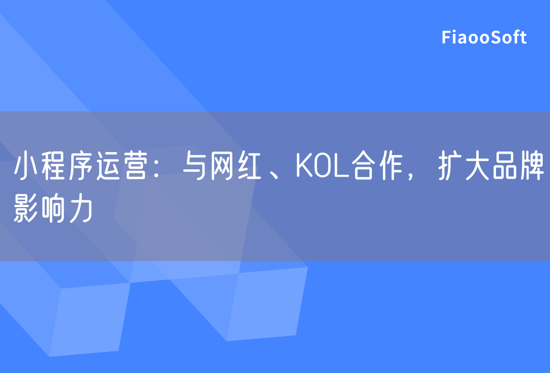 小程序运营：与网红、KOL合作，扩大品牌影响力