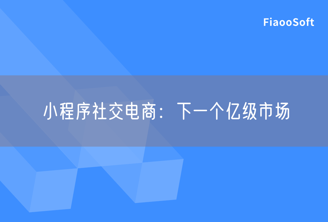 小程序社交电商：下一个亿级市场